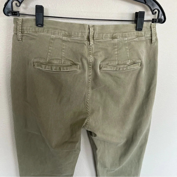 FRAME Le Beau Duo Tape Chino Pants Army Green Washed Old White Women’s 27 - Picture 9 of 11